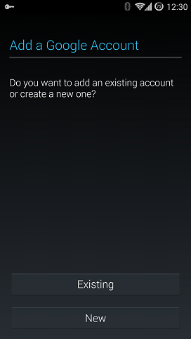 Android add account