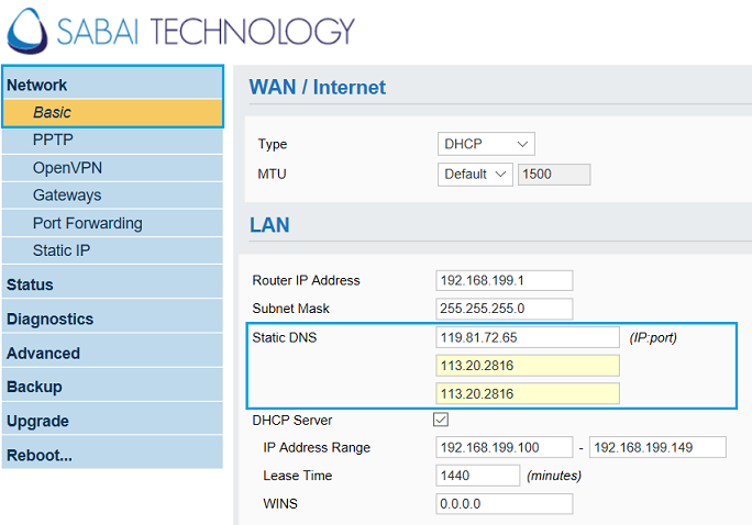 Static DNS