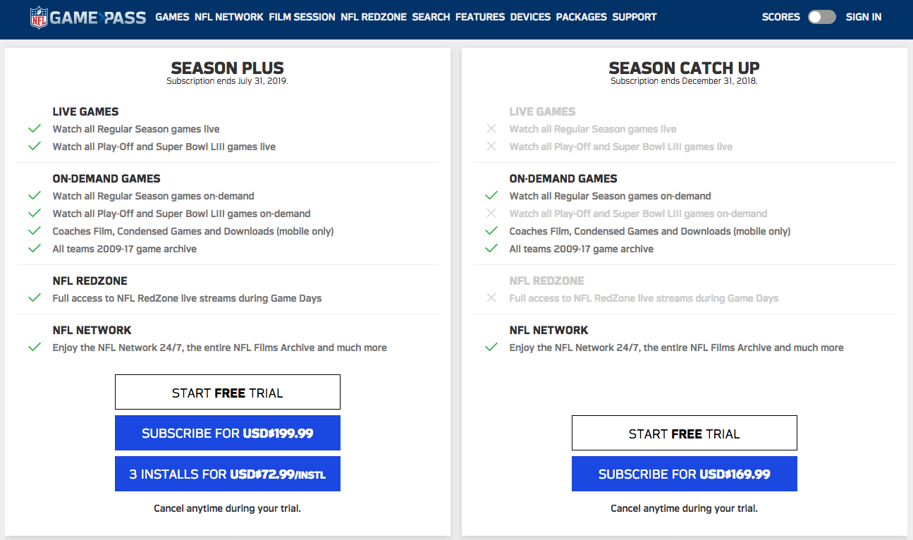 unsubscribe nfl game pass