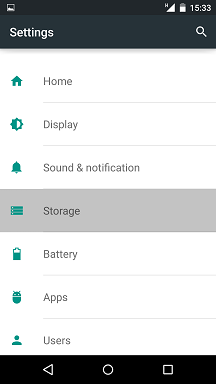 Android select Storage Settings