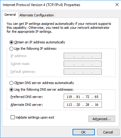 DNS Server Address