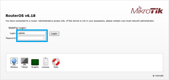 Mikrotik Login