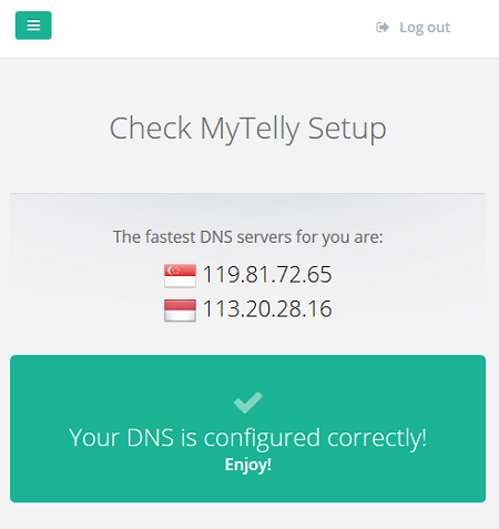 Confirm MyTelly Settings