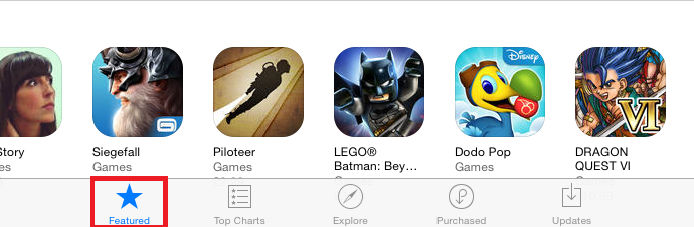 Select the Featured tab at the bottom of the App Store