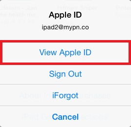 View your Apple ID