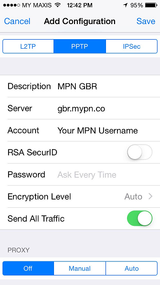 iPhone PPTP VPN Setup | My Private Network | Global VPN ...