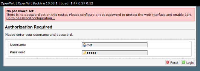 OpenWRT Login