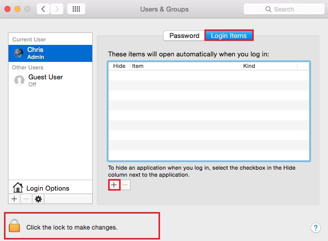 Mac OS X PPTP VPN add into login items