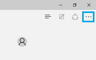 Accessing the menu from the main screen in Microsoft Edge
