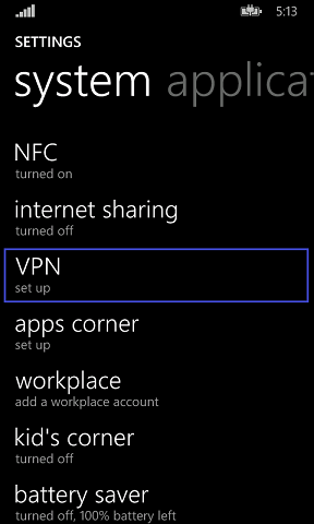 Scroll down again and look for VPN under the Settings tab