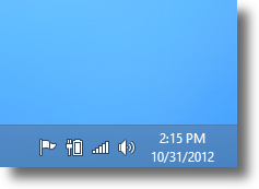 Windows 8 Network icon on taskbar