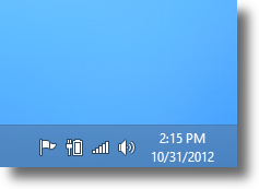 Windows 8 network icon on taskbar