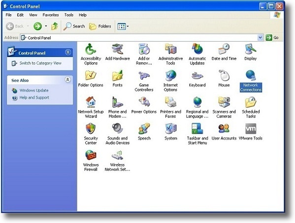 Microsoft Windows XP L2TP network connection