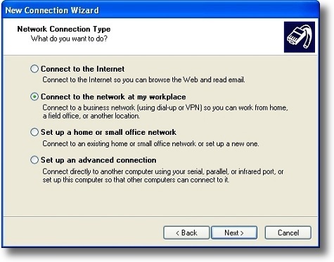 Microsoft Windows XP PPTP setup a VPN connection