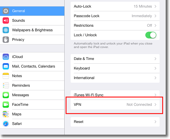 Apple iPad add L2TP VPN