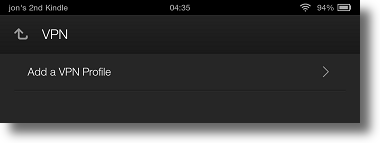 Kindle Fire HDX add VPN