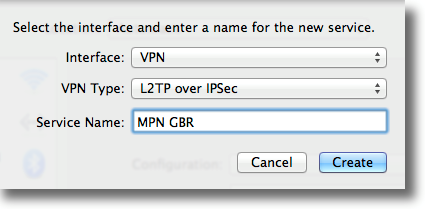 Apple OSX choose VPN type