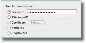 Apple OSX PPTP VPN authentication settings