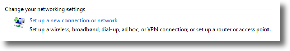 Windows 7 setup new network connection