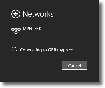 The VPN is now connecting to our servers.