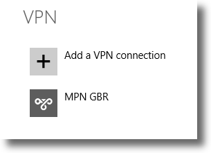 The new VPN connection is now created