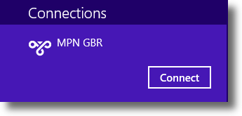 Windows 8.1 Select VPN Connection