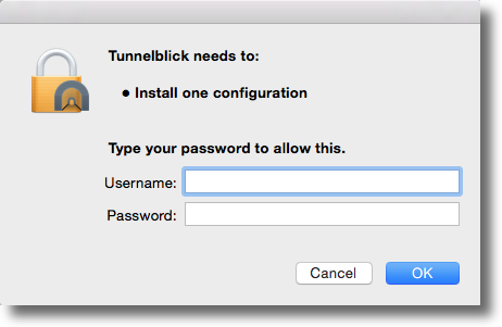 mac osx yosemite install tunnelblick configuration security warning