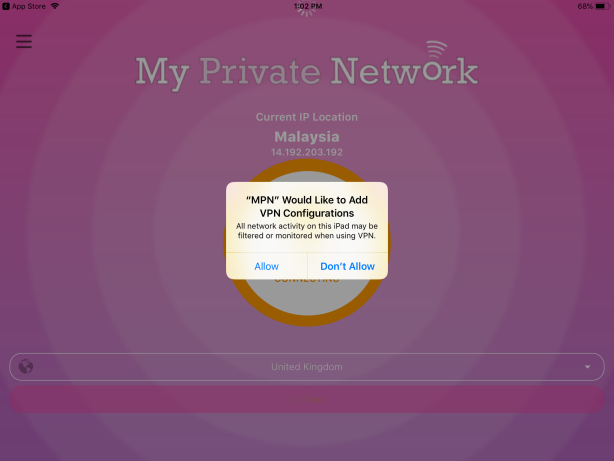 install vpn config via app