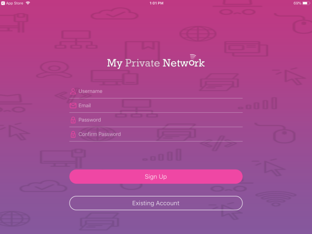 iOS iPad Login page