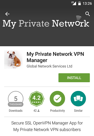 MPN Android VPN App on the Google Play Store