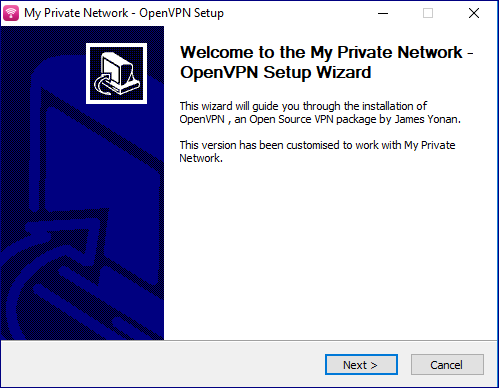 This is the starting screen of the OpenVPN installer