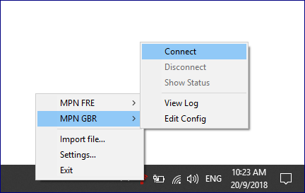 Selecting MPN Country to connect