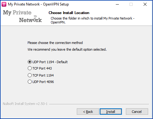 Select VPN port