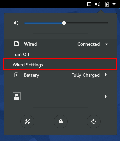 Fedora select network connection settings