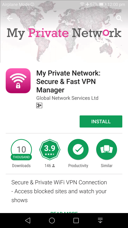 VPN App on PlayStore