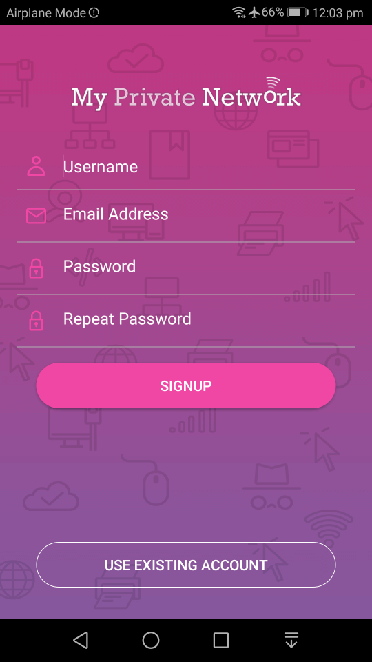 MPN Android VPN App Launch Screen