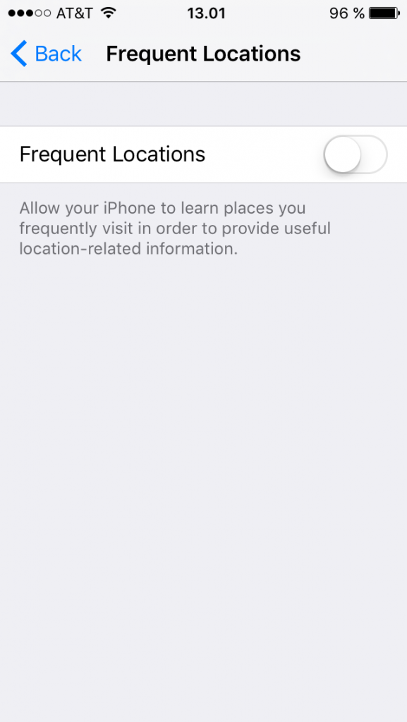 how to turn off frequent locations