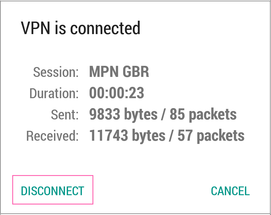 Disconnecting from Android L2TP VPN