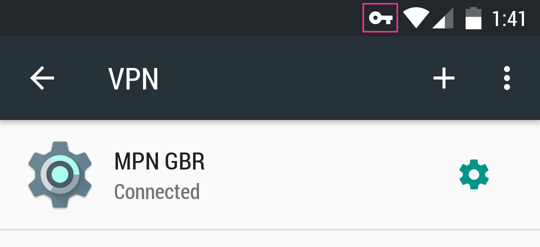 Android PPTP VPN Connected