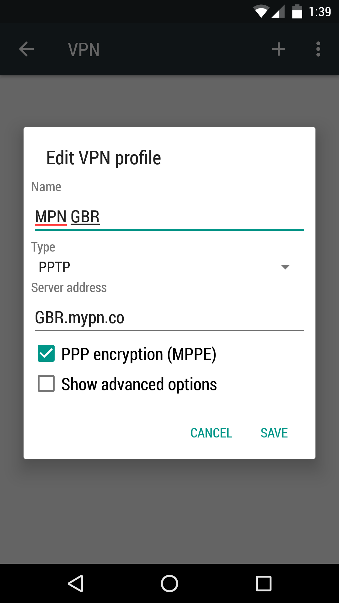 Android PPTP VPN Setup My Private Network VPN