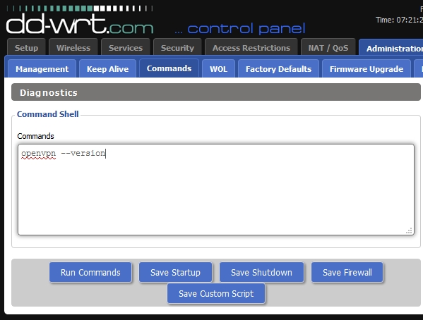 check OpenVPN version on DD-WRT