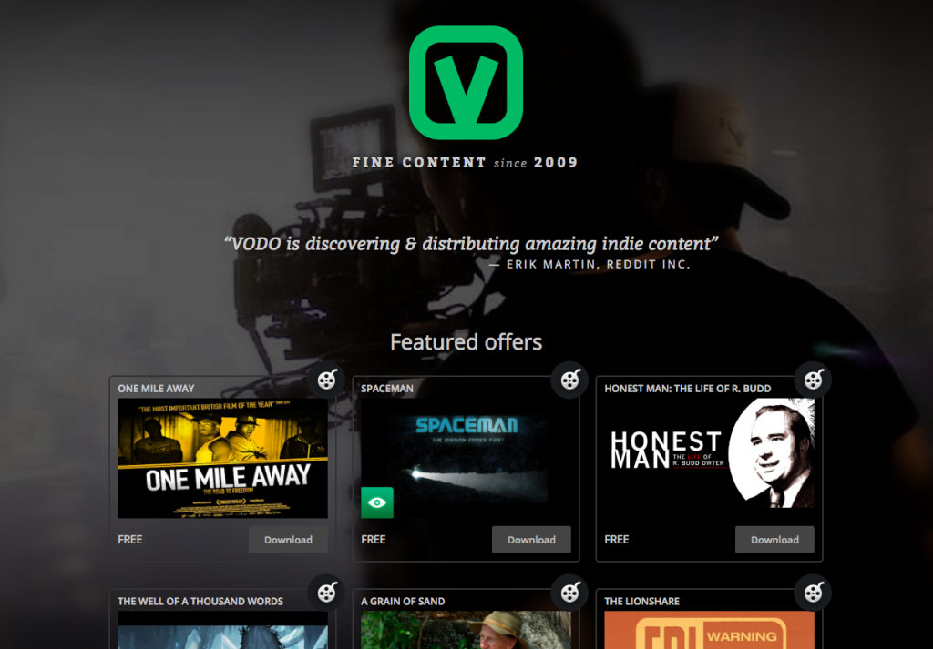 Vodo homepage