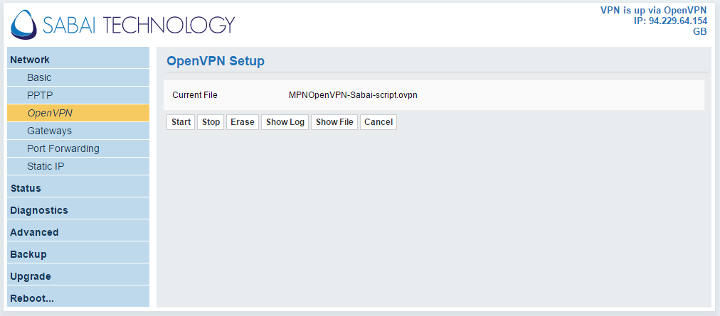 sabai-router-openvpn-connected