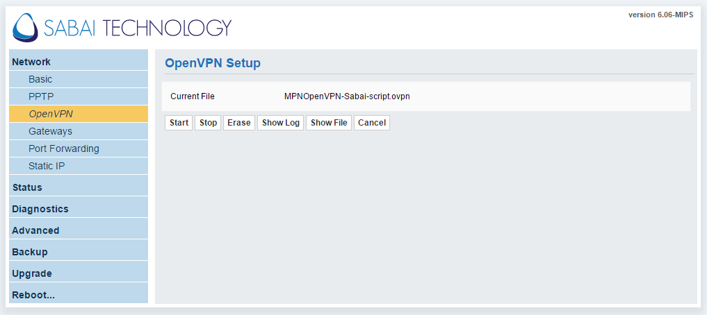 sabai-router-openvpn-main-page