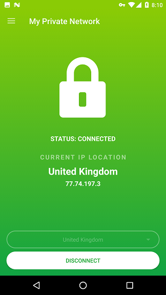 My Private Network Android VPN App Connected to the server successfully