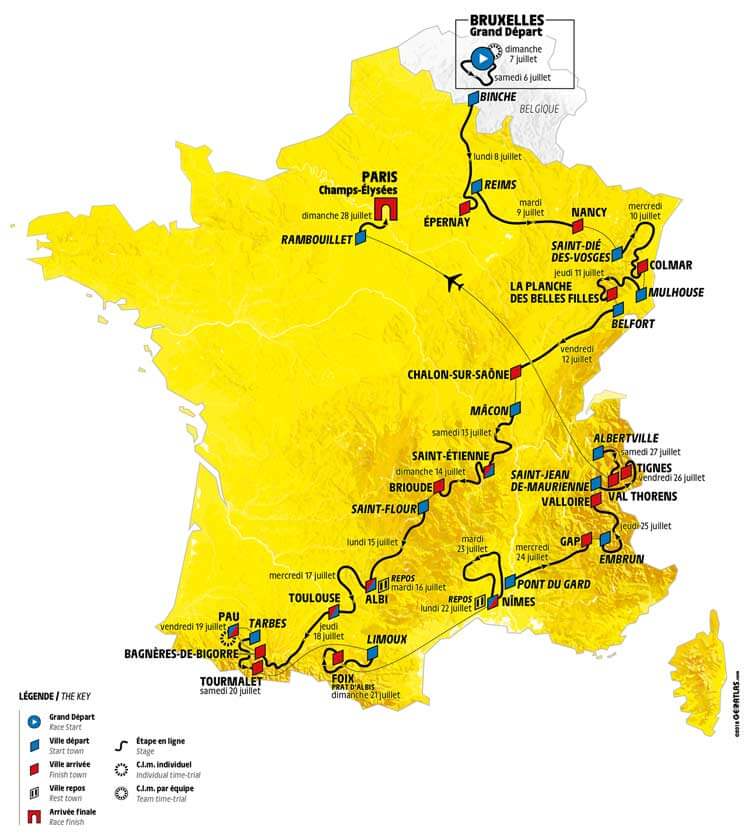 Tour de France 2019 Map
