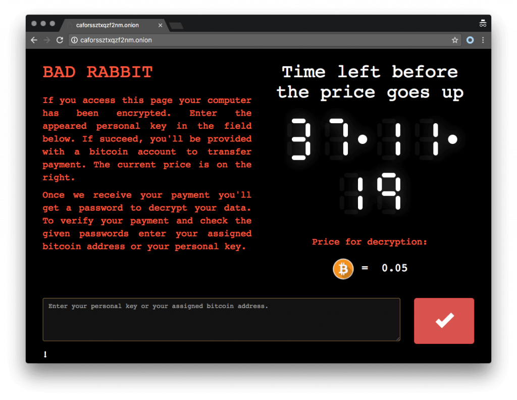 Bad Rabbit Payment Page