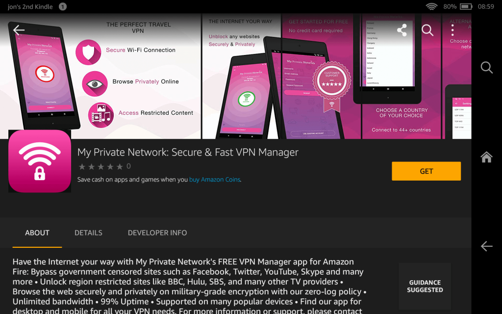 Amazon App Store: My Private Network